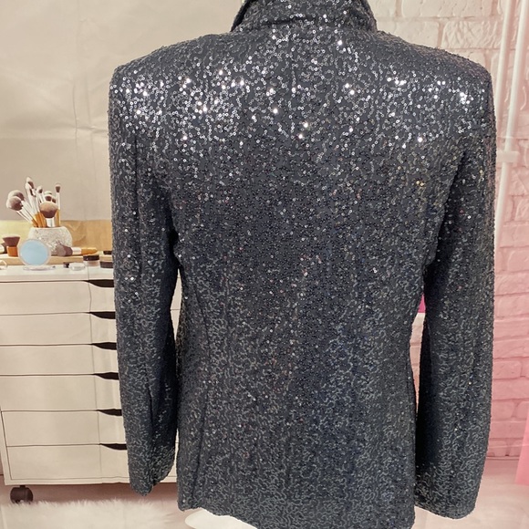 Bobeau Gray Sequin Jacket Size L - Picture 3 of 9